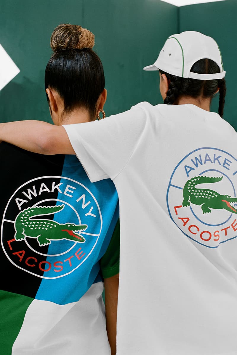 アウェイク ニューヨーク x ラコステによる初のコラボコレクションが発売 Lacoste x Awake NY Collaboration Lookbook Info release streetwear tennis sportswear caps jumpers Angelo baque 