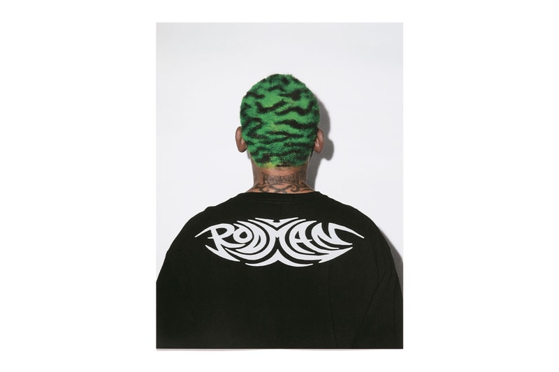 マーケットからデニス・ロッドマンとのコラボカプセルコレクションが到着　MA®KET Launches a Dennis Rodman Collection pink leopard print hoodies and shorts,  photoshoot tees, poster sets, jerseys bucket hats sweatpants woven blankets and Champion basketball shorts apparel home goods doodles pillows smiley face bridal gown t shirt trucker hat release info date price