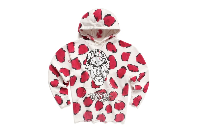 マーケットからデニス・ロッドマンとのコラボカプセルコレクションが到着　MA®KET Launches a Dennis Rodman Collection pink leopard print hoodies and shorts,  photoshoot tees, poster sets, jerseys bucket hats sweatpants woven blankets and Champion basketball shorts apparel home goods doodles pillows smiley face bridal gown t shirt trucker hat release info date price