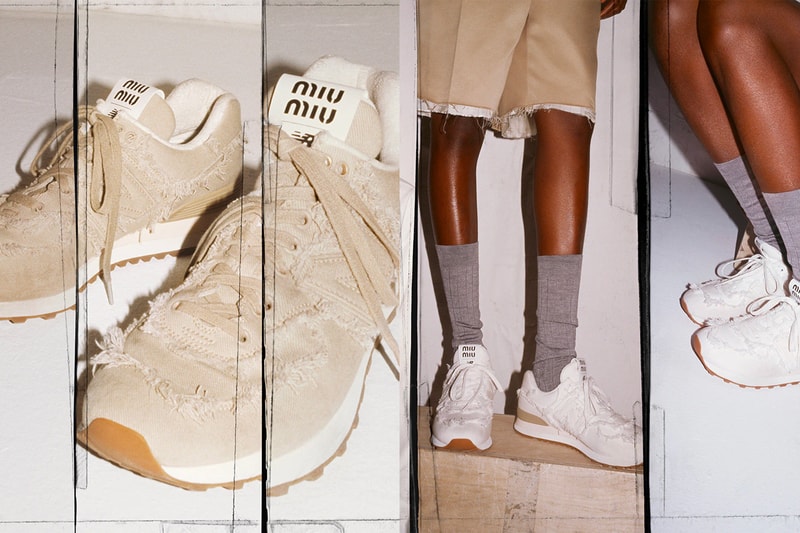 ミュウミュウxニューバランスによるコラボ 574 がついに発売 Miu Miu x New Balance 574 Spring/Summer 2022 Runway Miuccia Prada Release Information Pre-Order 
