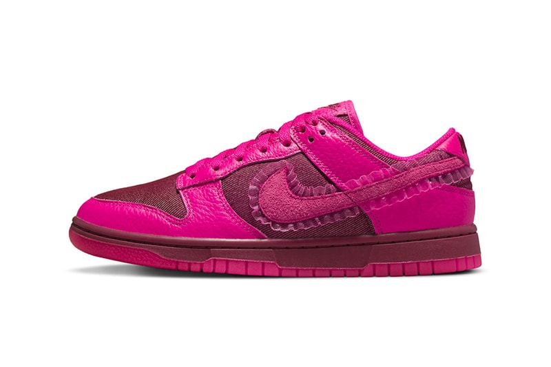 ナイキがスウッシュにフリルを装飾した新作ダンクローを発売 Nike Dunk Low Gets a "Valentine's Day" Treatment DQ9324-600 february team red pink prime love roses special edition