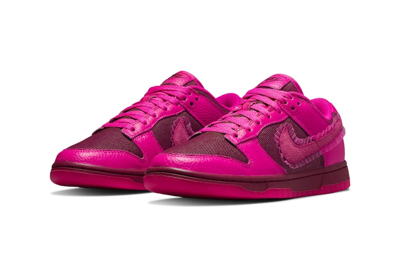 ナイキがスウッシュにフリルを装飾した新作ダンクローを発売 Nike Dunk Low Gets a "Valentine's Day" Treatment DQ9324-600 february team red pink prime love roses special edition