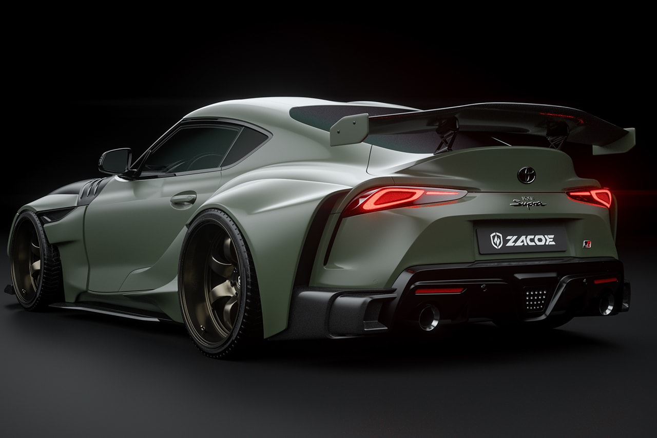 サメにインスパイアされたトヨタ スープラのワイドボディキットが登場 2022 Toyota GR Supra Tuned Zacoe Widebody Kit Carbon Fiber JDM Drift Attack Mode GT3 Race Car Custom A90 