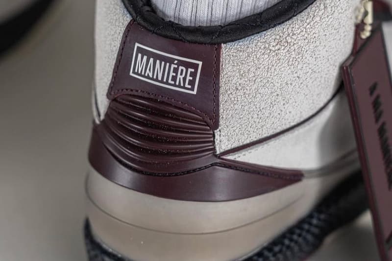 ア マ マニエール x エアジョーダン 2 レトロ SP のディテールをチェック A Ma Maniére Air Jordan 2 SP On-Foot Look Release Info DO7216-100 Date Buy Price Sail Black Burgundy Crush