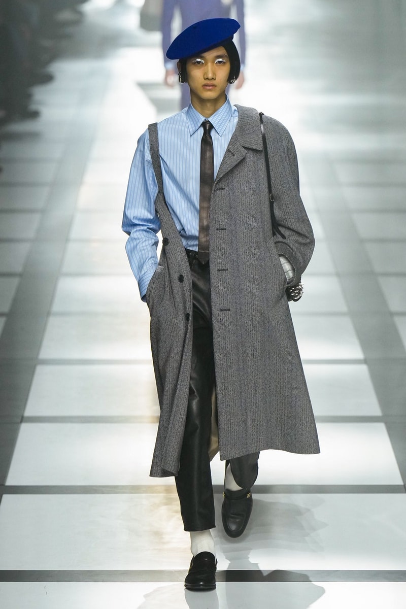 グッチ 2022年秋冬コレクション アディダス Gucci x adidas Unveils Fall 2022 Collection Blazers Jackets Pants Knitwear Latex Trefoil Three Strips Midi Dresses Leather Skirts Corduroy Chiffon Sportswear German Label Luxury Fashion Lookbook Plaid Monogram Pinstripe Patterns Peak Wide Lapel Hats Accessories Blue Yellow  