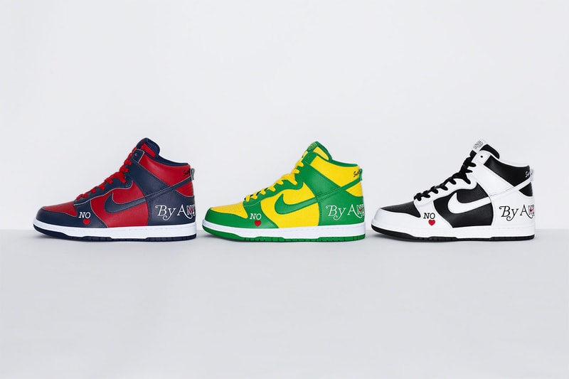 シュプリームxナイキSBによるコラボダンクハイがついに発売 supreme nike sb dunk high by any means release date