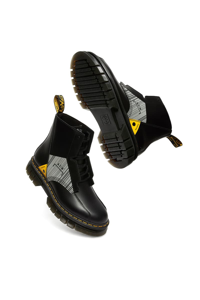 ドクターマーチン xア・コールド・ウォールのコラボフットウェア第3弾が到着 dr martens a cold wall rikard 8 eye 3 eye black yellow release date info store list buying guide photos price 