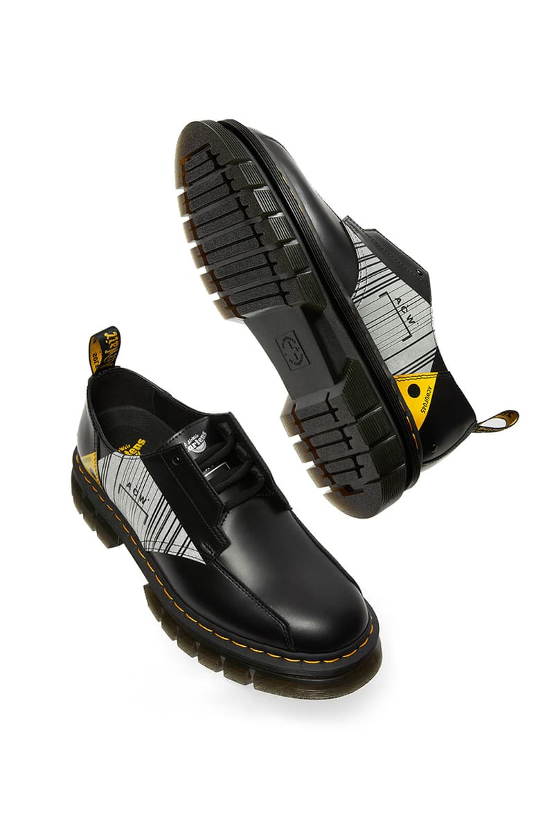 ドクターマーチン xア・コールド・ウォールのコラボフットウェア第3弾が到着 dr martens a cold wall rikard 8 eye 3 eye black yellow release date info store list buying guide photos price 