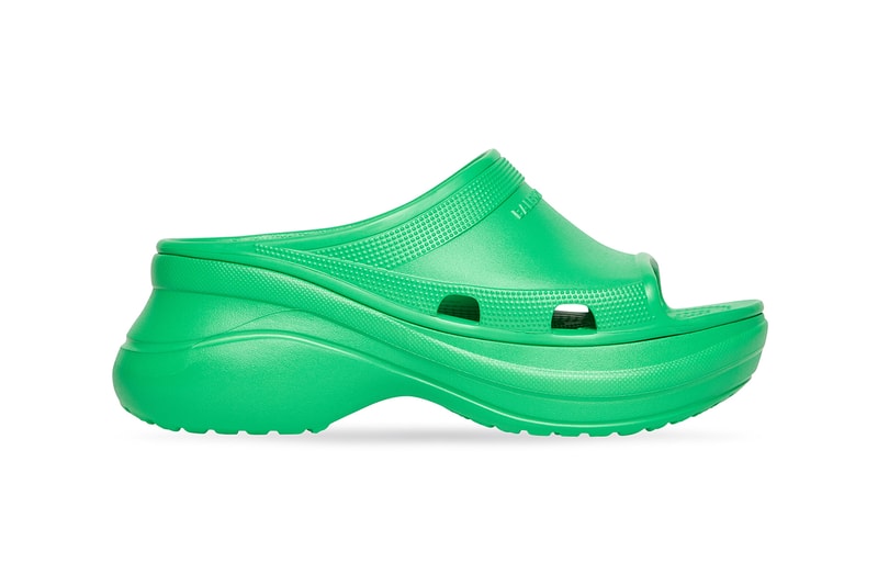バレンシアガxクロックスから曲線的なフォルムのヒールを備えた新作サンダルが登場 Balenciaga Crocs Pool Slide Release Information Mens Womens Shoe Footwear Y2K 2000s Demna Gvasalia Collaboration