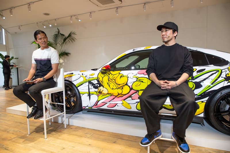 シュンスドウが日本人で初めてポルシェのアートカーを制作 porsche shun sudo taycan art car event info