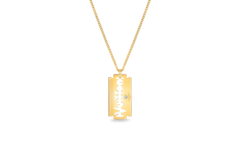 ルイヴィトンから故ヴァージル・アブローの手掛けたゴールドペンダントが登場 Virgil Abloh Louis Vuitton Blade Pendant Yellow Gold & Diamond dimebag Darrell Pantera diamonds gold LV necklaces 