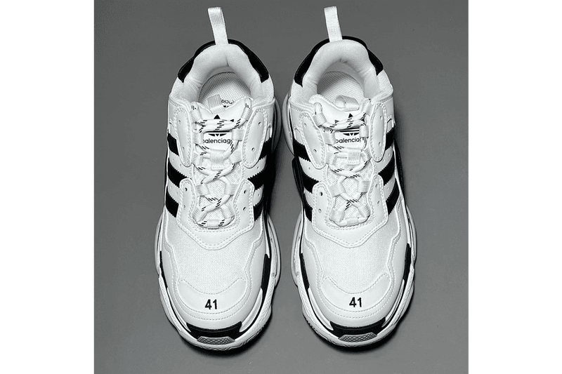 アディダスxバレンシアガによるコラボフットウェアのリーク画像が浮上 adidas x Balenciaga Triple S Rumor Release Dates Drop Demna Gvasalia White Black Three Stripes