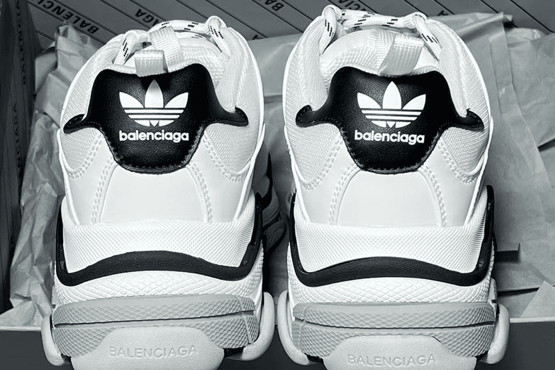 アディダスxバレンシアガによるコラボフットウェアのリーク画像が浮上 adidas x Balenciaga Triple S Rumor Release Dates Drop Demna Gvasalia White Black Three Stripes