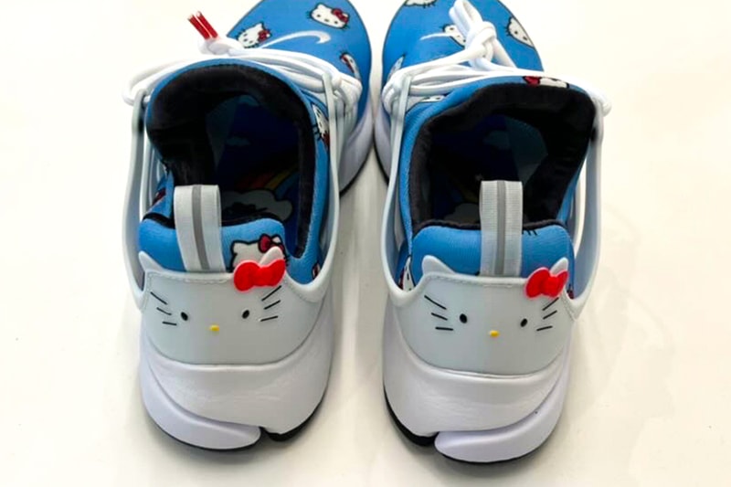 ハローキティxナイキによるコラボモデルのリークビジュアルが浮上 Hello Kitty Nike collab sneakers air presto University Blue Black White Light Crimson sky rainbow grass flowers special box DV3770 400 release info date price