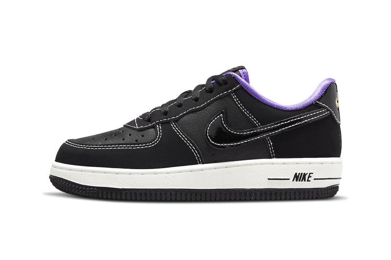 ナイキからNBAレイカーズにオマージュを捧げたエアフォース1が登場 Nike Air Force 1 Low Drops in a "Lakers" Colorway DQ0301-001 los angeles lakers nubuck all-black leather anthony davis ad lebron james king james russell westbrook la