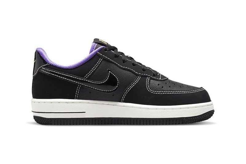 ナイキからNBAレイカーズにオマージュを捧げたエアフォース1が登場 Nike Air Force 1 Low Drops in a "Lakers" Colorway DQ0301-001 los angeles lakers nubuck all-black leather anthony davis ad lebron james king james russell westbrook la