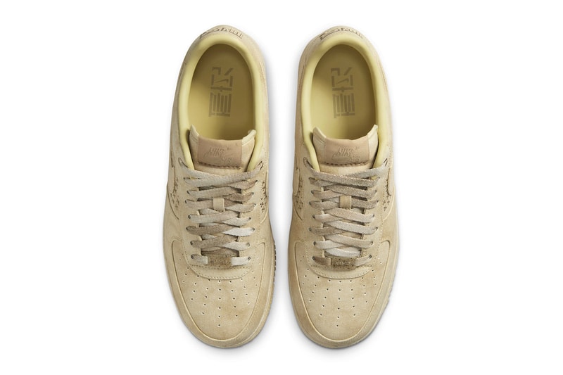 ナイキエアフォース 1 から幻のサンプルモデル “ザ・ワン ライン” が新色を纏って復刻 Nike Air Force 1 nai ke dv4246 333 dv4247 211 tan olive white stitching the one line elevating inner peace through sports chinese text suede release-info date price