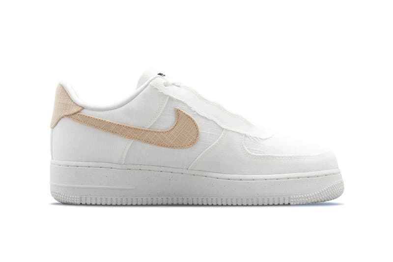 ナイキから涼しげな雰囲気を纏った新作エアフォース1ローが登場 Nike Air Force 1 Low Next Nature hemp tan white bruce kilgore swoosh sun club move to zero palm tree grind release info price date