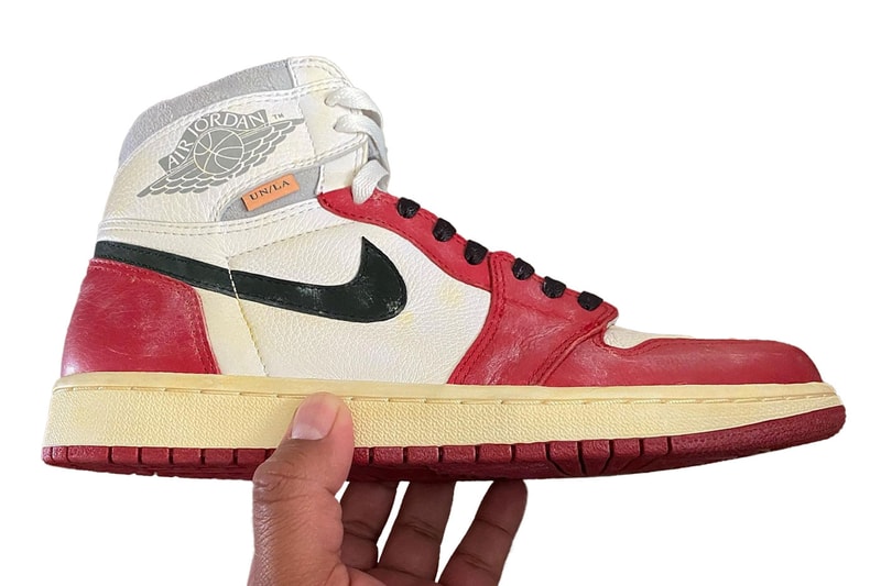 2018年に登場した伝説的な UNION x Air Jordan 1 に未発売のサンプルカラーが浮上