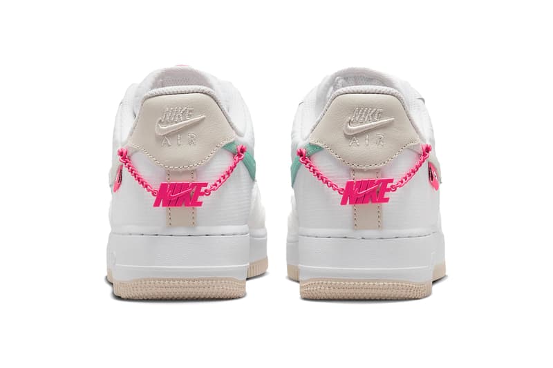 ナイキから鮮やかなピンクのディテールが特徴的なエアフォース 1 ローの新作が登場 Nike’s Air Force 1 Low Welcomes "Pink Bling" for Its Latest Edition