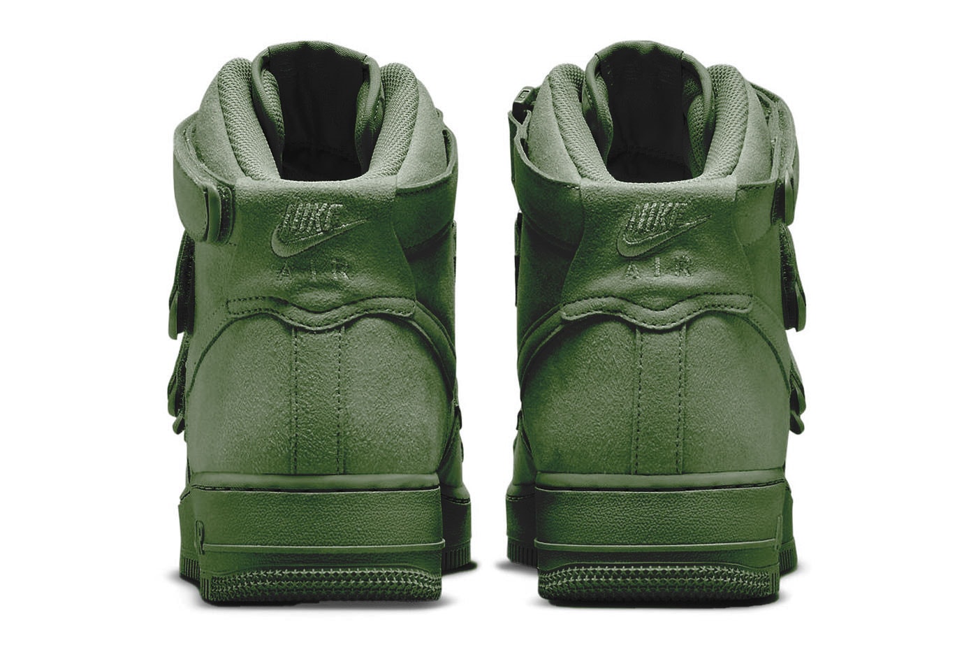 ビリー・アイリッシュ x ナイキエアフォース 1 ハイ “セコイア” の公式ビジュアルをチェック Take an Official Look at the Billie Eilish x Nike Air Force 1 High "Sequoia" DM7926-300 green af1 velcro eco friendly