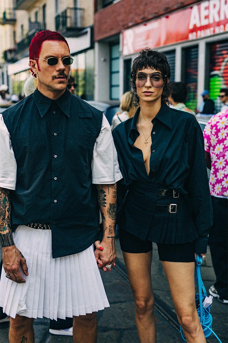 ストリートスタイル：2023年春夏ミラノ・ファッションウィーク・メンズ Milan Fashion Week SS23 Street Style Showcases the Most Vibrant Essentials for Summer spring/summer 2023 prada dolce & gabbanna jw anderson moschino versace fendi 