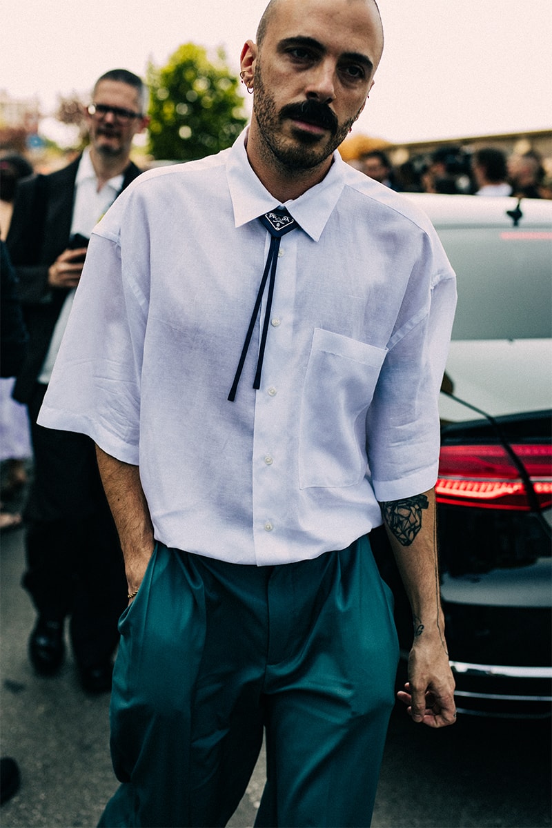 ストリートスタイル：2023年春夏ミラノ・ファッションウィーク・メンズ Milan Fashion Week SS23 Street Style Showcases the Most Vibrant Essentials for Summer spring/summer 2023 prada dolce & gabbanna jw anderson moschino versace fendi 