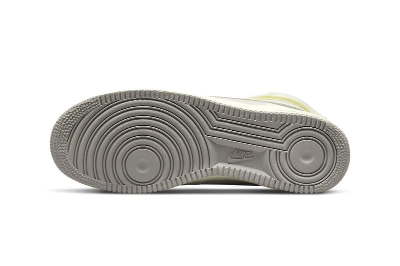 ナイキからサイドパネルにウーブンキャンバスを採用した新作 エアフォース1が登場 nike air force 1 HIGH 07 LV8 vWhite and Light Chocolate Sail and Medium Grey release info