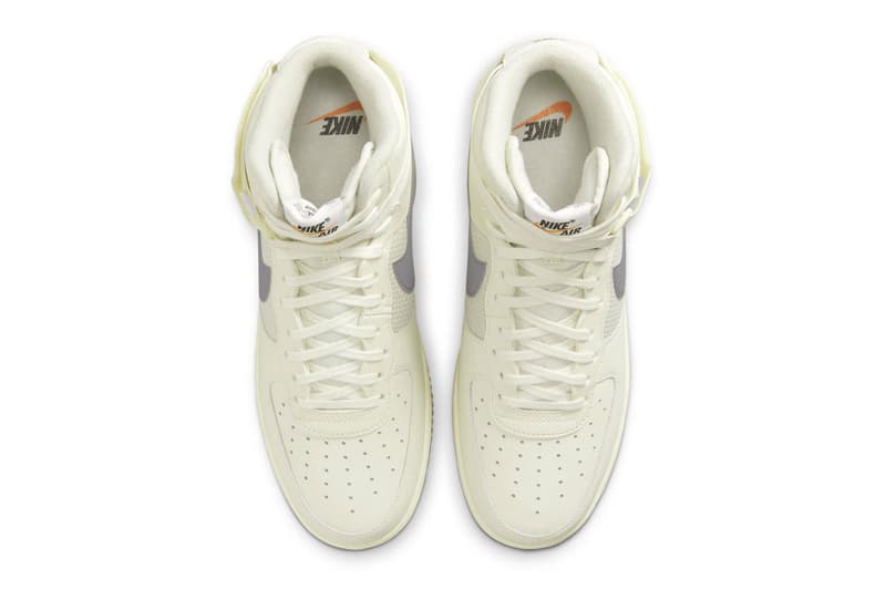 ナイキからサイドパネルにウーブンキャンバスを採用した新作 エアフォース1が登場 nike air force 1 HIGH 07 LV8 vWhite and Light Chocolate Sail and Medium Grey release info