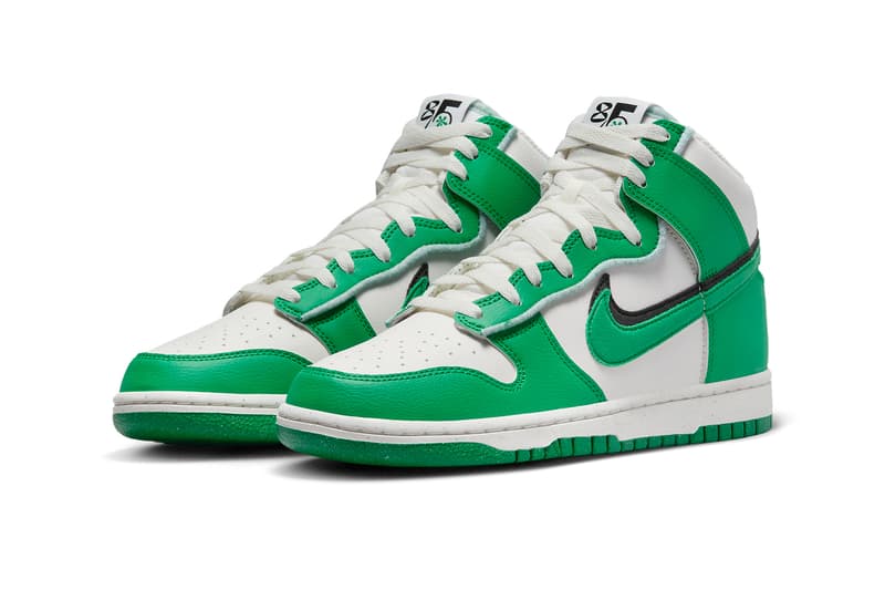 ナイキから両サイドにバイカラーのスウッシュを配した新作ダンクハイが登場 Nike Dunk High Stadium Green DO9775 001 Release Date info store list buying guide photos price