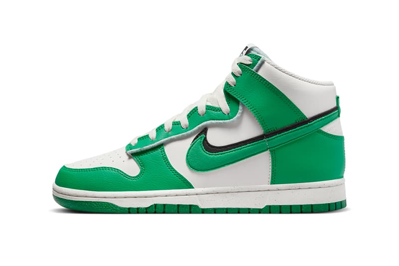 ナイキから両サイドにバイカラーのスウッシュを配した新作ダンクハイが登場 Nike Dunk High Stadium Green DO9775 001 Release Date info store list buying guide photos price