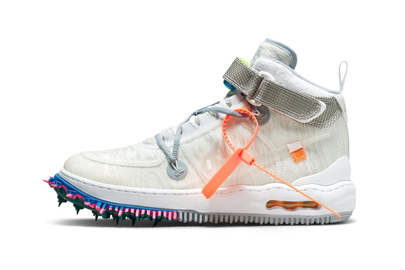 オフホワイト™️xナイキによる最新コラボエアフォース1ミッドがついに発売 off white nike air force 1 mid white black release info