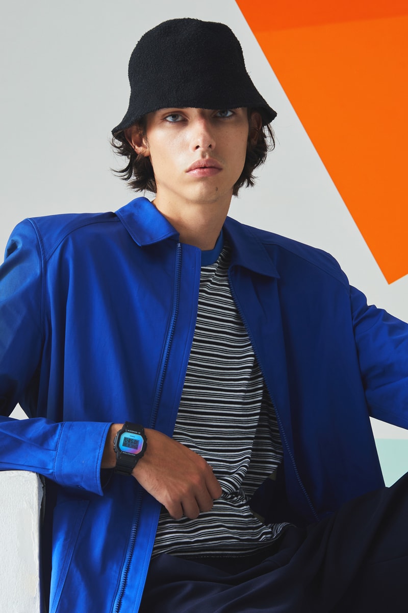 夏らしいデザインの最新コレクションがG-ショックからリリース G-SHOCK Iridescent Color Series Watches Timepieces DW-5600SR-1 GM-110MF-1A GA-110SR-1A GA-2100SR-1A GA-2100SRS-7A Neobrite Lume Super Illuminator LED Display Metallic Hour Markers Gradient Crystal Rainbow Vapor Deposition