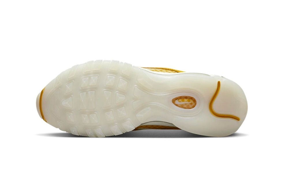 ナイキから縁起物の象徴である“鯉”をテーマとした新作エアマックス97が登場 Nike Air Max 97 koi fish patterns scales white yellow suede leather mesh 3m translucent dg9011 100 release info date price