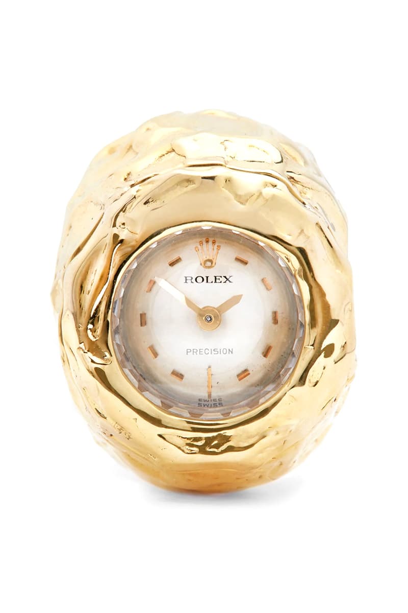 ヴィンテージロレックスのカスタムウォッチコレクションが ドーバーストリートマーケットで販売中 Patcharavipa Vintage Customized Watches Piaget Rolex Ring Watch Yellow Gold Oyster date Dover Street Market London 