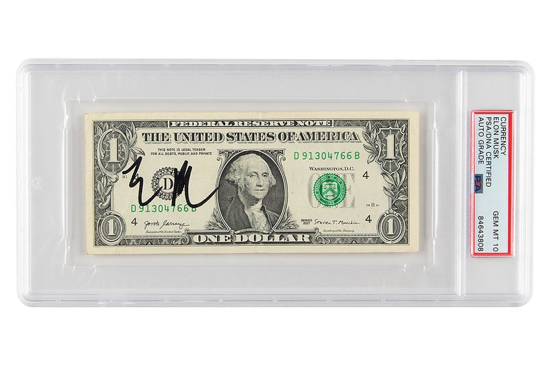 イーロン・マスクのサイン入り1ドル札を元恋人がオークションに出品 Elon Musk's Ex Girlfriend Auctions $1 Bill Signed by Elon