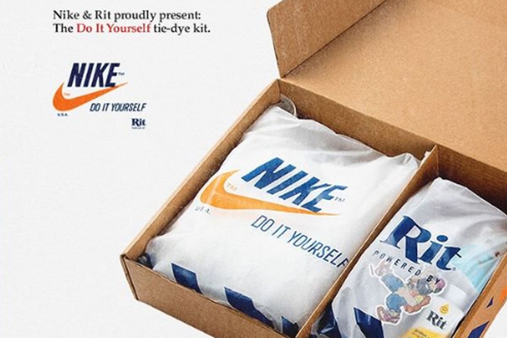 ナイキと染料ブランド リットがコラボしたタイダイ染めキットが登場 Nike and Rit Dye Team Up for DIY Tie-Dye Sweatshirt Kit Fashion