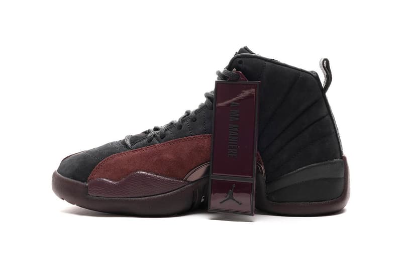 ア マ マニエール x エアジョーダン 12  “ブラック”のディテールをチェック A Ma Maniére Air Jordan 12 Black Detailed Look Release Info DV6989-001 Date Buy Price Black Burgundy Crush