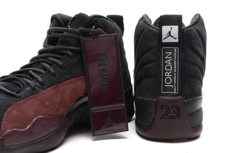 ア マ マニエール x エアジョーダン 12  “ブラック”のディテールをチェック A Ma Maniére Air Jordan 12 Black Detailed Look Release Info DV6989-001 Date Buy Price Black Burgundy Crush