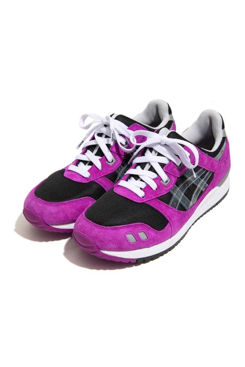 アウェイク ニューヨーク x アシックス ゲルライト スリーのディテールをチェック Awake NY ASICS GEL LYTE III running shoe early 90s Closer Look sound mind sound body purple black silver white green elephant blue yellow release info date price