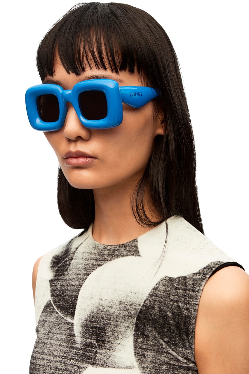 ロエベ 2022年秋ウィメンズコレクションから立体的デザインが特徴のサングラスが登場 LOEWE Fall 2022 Sunglasses Inflated Mask Rectangular Cateye Unisex Jonathan Anderson 