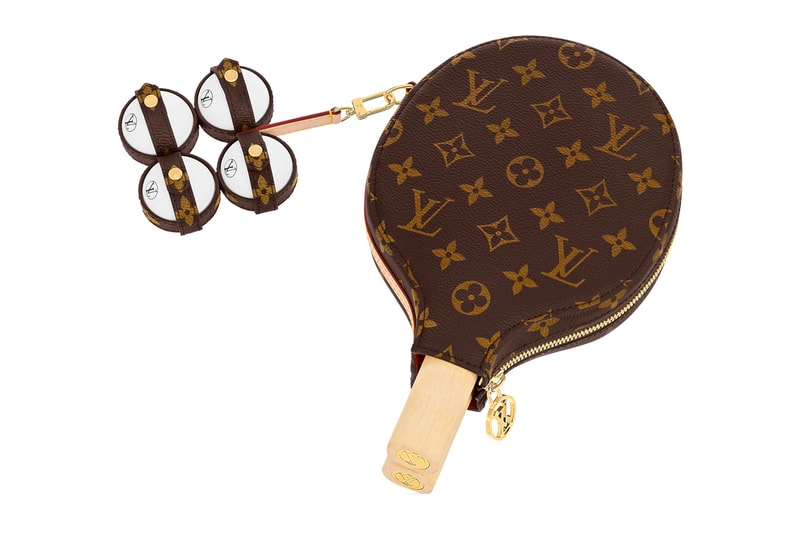 ルイヴィトンから約31万円超えの卓球セットが登場 Louis Vuitton James Ping Pong Set LV Monogram Floral Canvas Leather Ball Paddle Bat Gold Hardware Cowhide Virgil Abloh