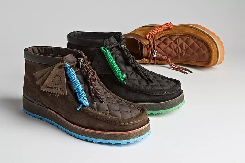 モンクレールとクラークスオリジナルスによるコラボフットウェア2型が登場 Clarks Originals Moncler Wallabee Boot Monwallabee Footwear Collaboration Shoes Fashion Shearling Quilted 
