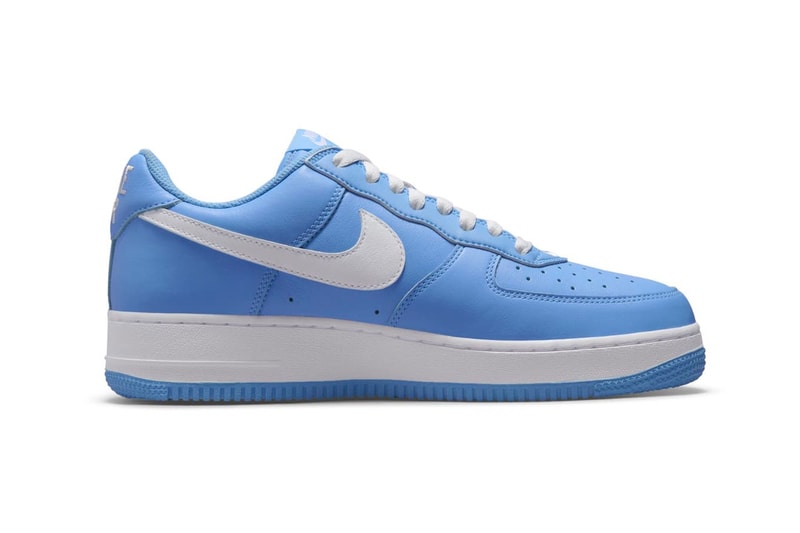 ナイキエアフォース 1 の誕生40周年記念モデルに “ユニバーシティブルー” が登場 Nike Air Force 1 Low "Since 82" Has Surfaced in University Blue DM0576-400 white metallic gold af1 sneakers