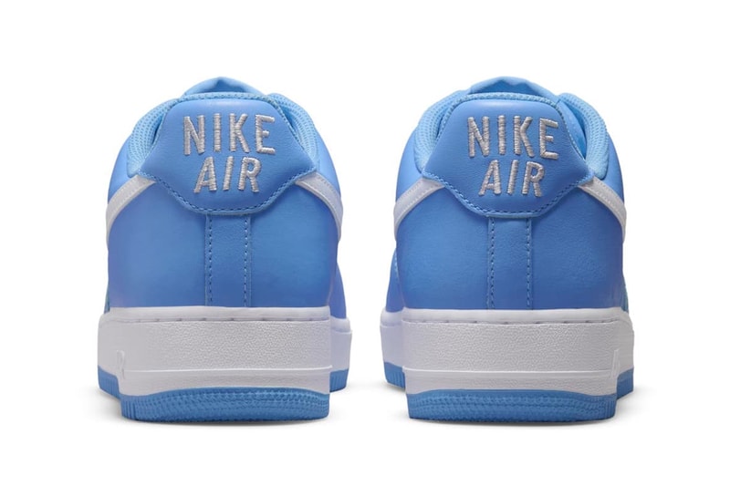 ナイキエアフォース 1 の誕生40周年記念モデルに “ユニバーシティブルー” が登場 Nike Air Force 1 Low "Since 82" Has Surfaced in University Blue DM0576-400 white metallic gold af1 sneakers