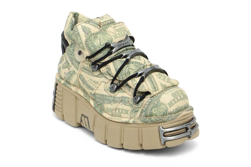 ヴェトモンからスペイン発のニューロックとのコラボスニーカーが登場 Vetements New Rock Platform Sneakers Million Dollar Release Date Black info store list buying guide photos price