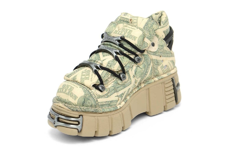 ヴェトモンからスペイン発のニューロックとのコラボスニーカーが登場 Vetements New Rock Platform Sneakers Million Dollar Release Date Black info store list buying guide photos price