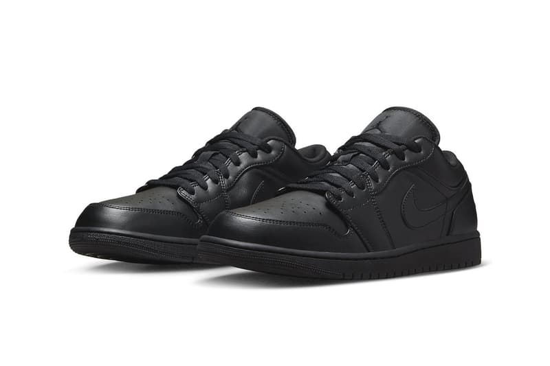 オールブラック仕様のエアジョーダン1 “トリプルブラック”が登場 Air Jordan 1 Low and Mid Get Hit With "Triple Black" for Its September Release Date 553558-093 554724-093 low top all leather