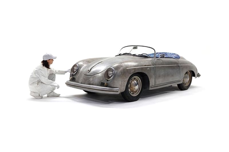 ダニエル・アーシャムがポルシェ356スピードスターのカスタムモデル Bonsai を公開　daniel arsham porsche 1955 356 speedster bonsai wabi sabi poggy yutaka fujihara sashiko japanese denim indigo boro willhoit bridgehampton images info