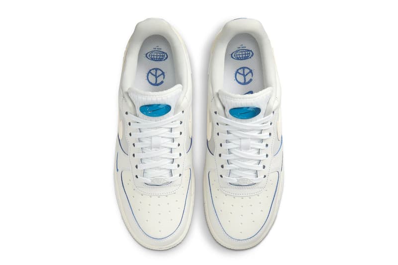 ナイキから“グローバル”をモチーフとした新作エアフォース1が登場 This Nike Air Force 1 Low Is Dressed in a Sail Colorway and Detailed With Blue Metallic sneakers low-top swoosh sneakers transluscent global motifs